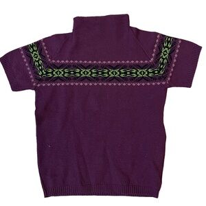 Vintage Y2K Maroon and Green Turtleneck Top Size S